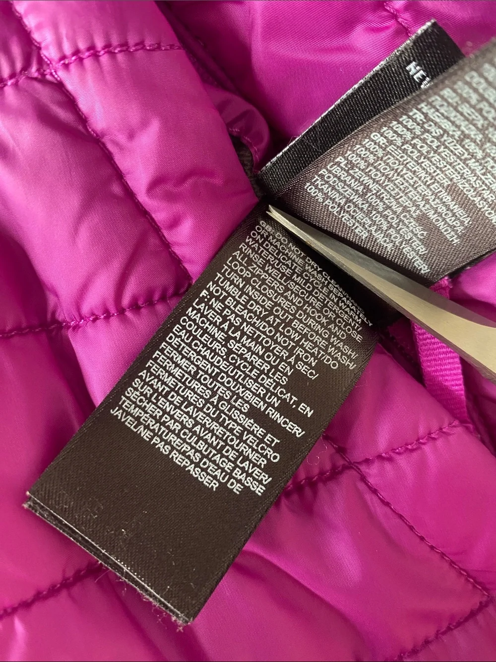 The North Face Girls' Reversible Mossbud Swirl Jacket Puffer Magenta L (14/16)